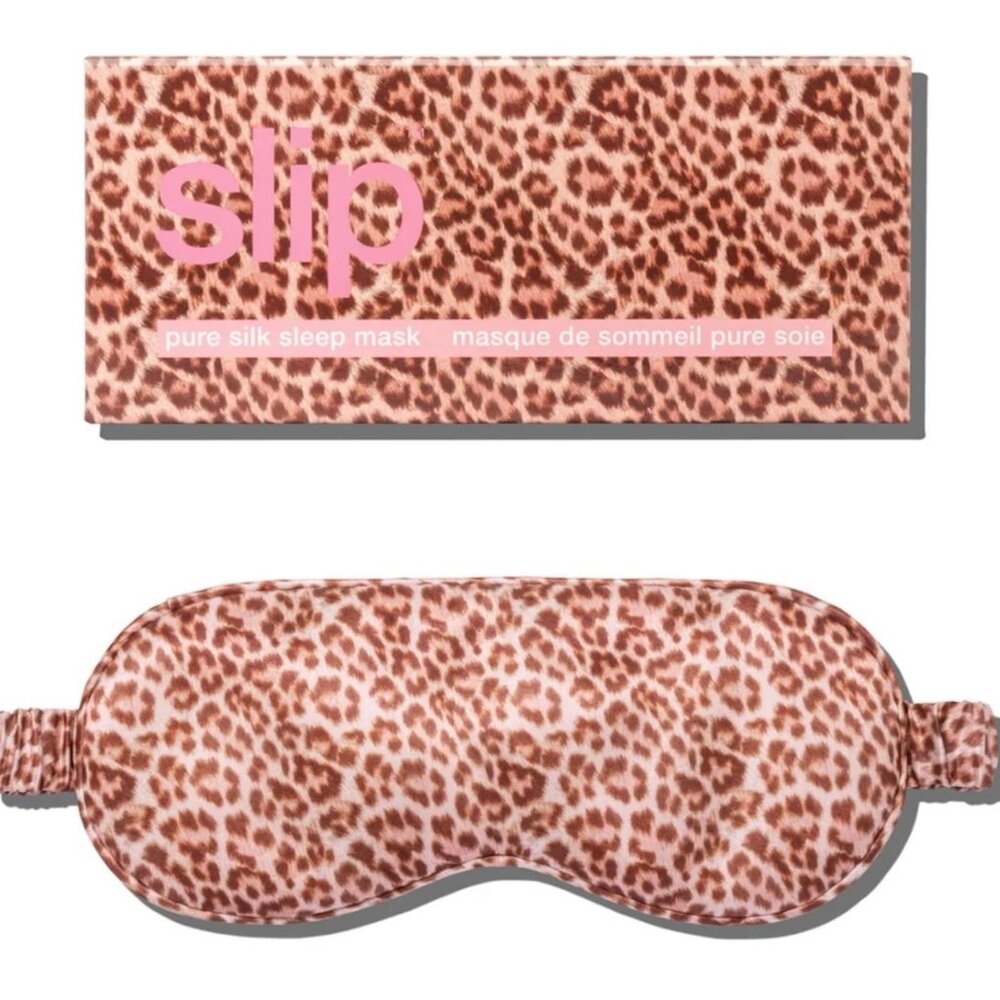 NEW Slip Pink Leopard Pure Silk Sleep Mask